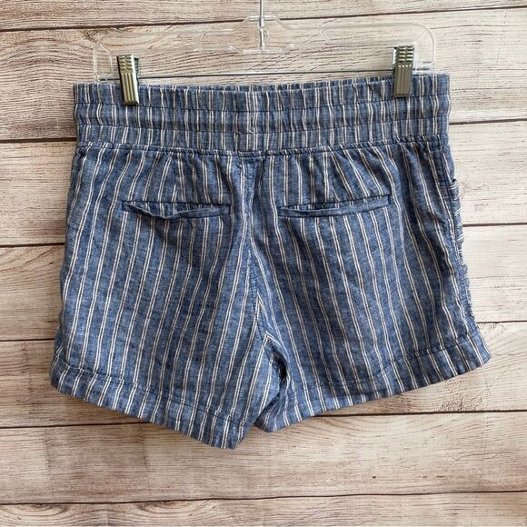 ATHLETA CABO TIDE‎ 100% LINEN SHORTS IN BLUE - Picture 3 of 4